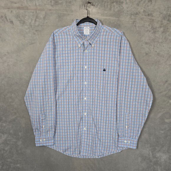Brooks Brothers Regent Blue pima Cotton Button Down Shirt Men's XL - Picture 1 of 10